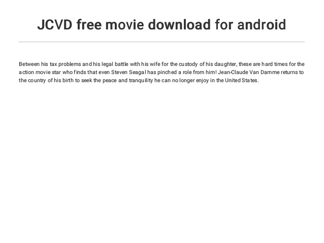 Free Legal Movie Downloads For Android